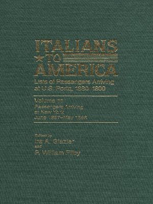cover image of Italians to America, Volumes 11-20